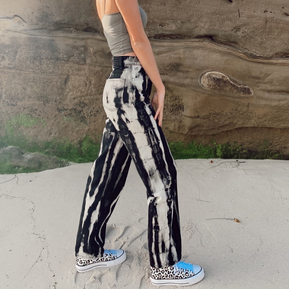 Revice bleached black denim